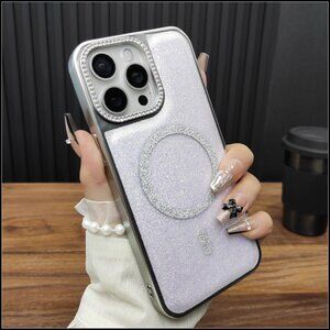 Lavender Glitter Rhinestone MagSafe Case